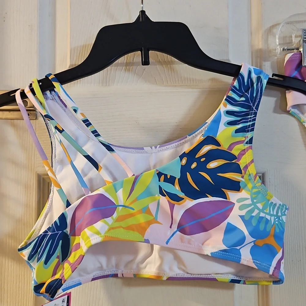 Andy & Evan Girls' Two-Piece Swimsuit: FLORAL PRINT: NEW WITH TAGS: SZ L (12/14)